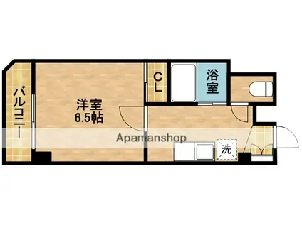 ホリホックイン元浜(1K/4階)の間取り写真