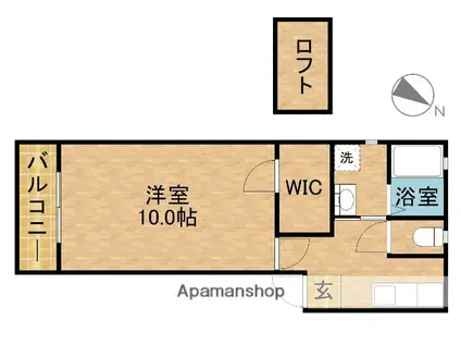 東海道本線 浜松駅 バス乗車時間:30分 金田工業バス停で下車 徒歩3分 2階建 築25年(1K/2階)の間取り写真