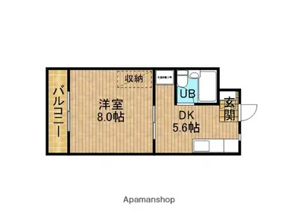 メルカードあさひⅢ(1K/3階)の間取り写真