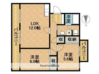 エスポワールM(3DK/2階)の間取り写真