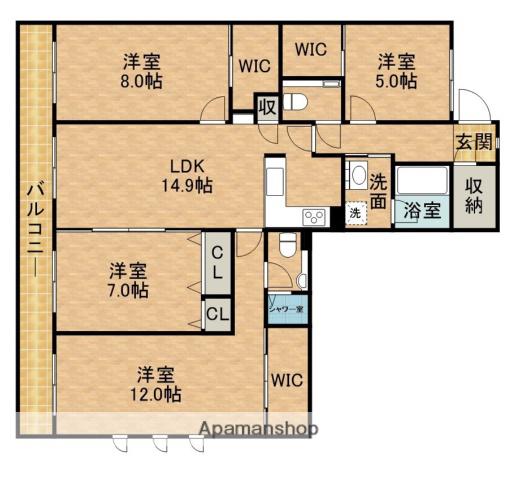 グリーンコート広沢(4LDK/2階)の間取り写真