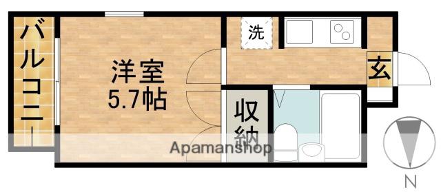 ガーデンコートTM和地山(1K/2階)の間取り写真