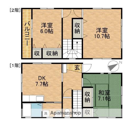 東海道本線 浜松駅 徒歩7分 2階建 築21年(3DK)の間取り写真