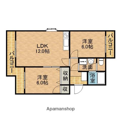 アーバンライフユイ(2LDK/1階)の間取り写真