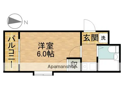 カレッジタウンウィング(1K/1階)の間取り写真