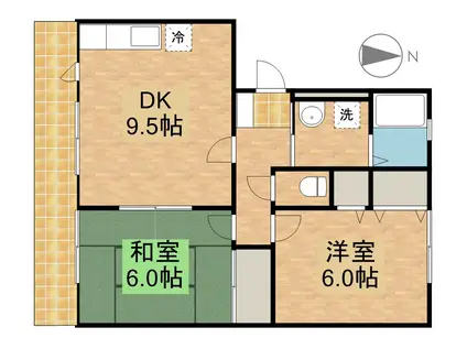 アチチュード(2DK/2階)の間取り写真