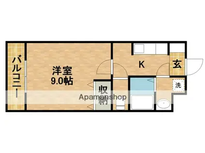 プルメリア(1K/2階)の間取り写真