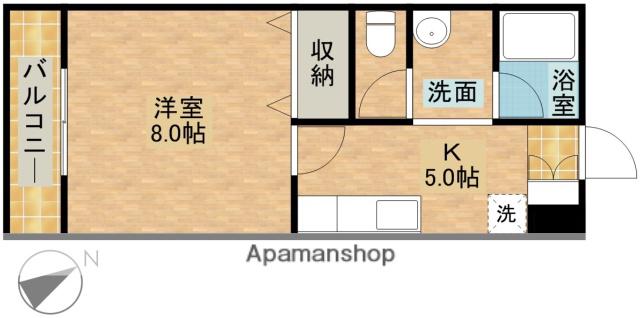 東海道本線 浜松駅 バス乗車時間:40分 ロックタウン浜松バス停で下車 徒歩1分 2階建 築27年(1K/2階)の間取り写真