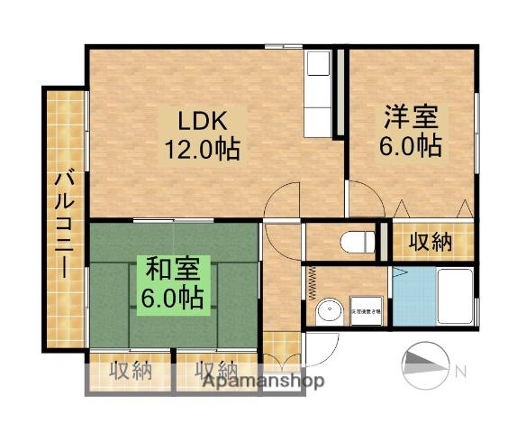 エストハウスC(2LDK/2階)の間取り写真