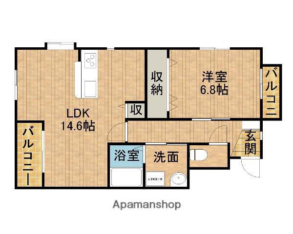 アイ・フラット海老塚(1LDK/2階)の間取り写真