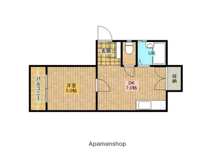 メゾン青葉台NO6(1DK/4階)の間取り写真