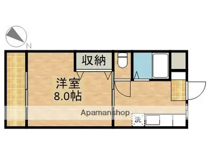 ゼフィロス(1DK/3階)の間取り写真