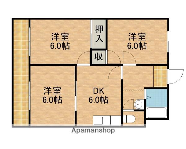 イーストハイツ(3DK/2階)の間取り写真