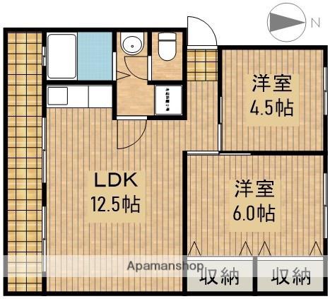 千歩マンション(2LDK/3階)の間取り写真
