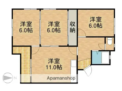 ルグラン山手(3LDK/3階)の間取り写真