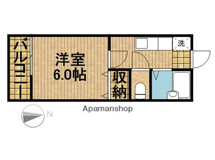 東海道本線 浜松駅 バス乗車時間:8分 高町バス停で下車 徒歩5分 2階建 築30年(1K/1階)の間取り写真