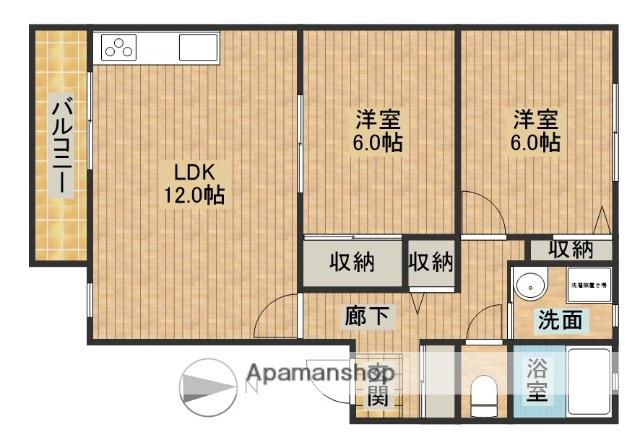 リバーサイド権現(2LDK/1階)の間取り写真
