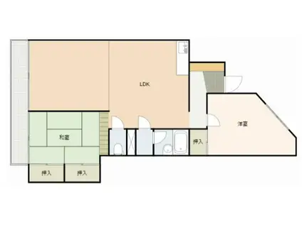 コーポサンライズ(ワンルーム/4階)の間取り写真