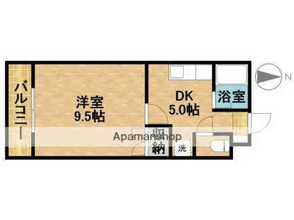 アルカディア15(1DK/1階)の間取り写真