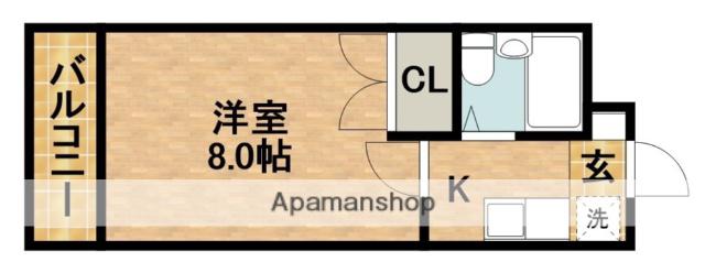 フォルテ佐鳴台(1K/1階)の間取り写真