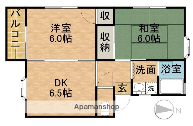 アーバンハウスⅡ(2DK/1階)の間取り写真
