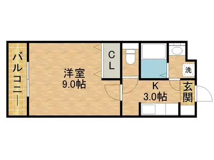 CHERISH(1K/4階)の間取り写真