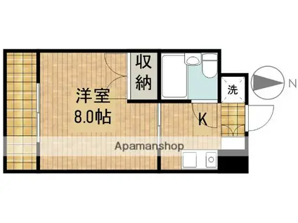 ディユ・ラヴィーヌ(1K/3階)の間取り写真