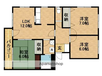 M彦尾平(3LDK/4階)の間取り写真