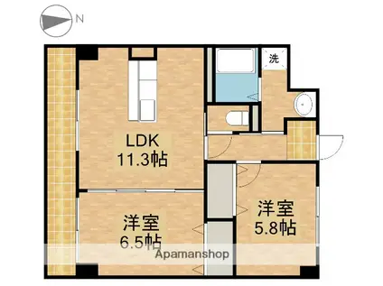 GRANP(2LDK/4階)の間取り写真