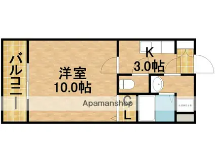 たちばな弐番館(1K/1階)の間取り写真