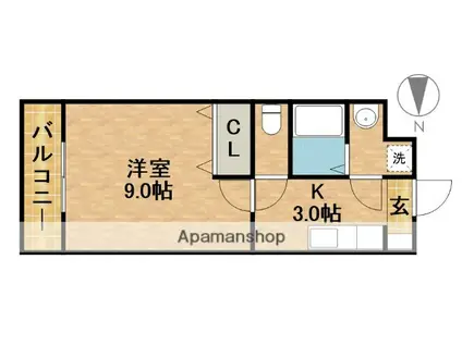 イデアル佐藤(1K/3階)の間取り写真