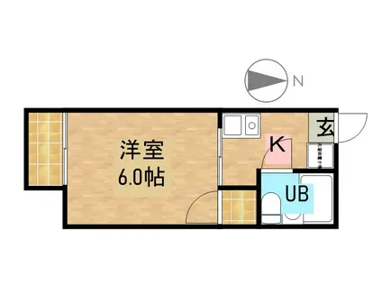 プログレス(1K/2階)の間取り写真