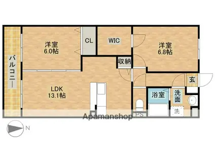 グランストーク奥浜名湖(2LDK/1階)の間取り写真