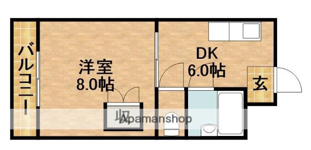 グリーンハイツ(1DK/3階)の間取り写真