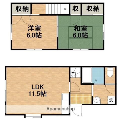 テラスハウス鈴木A(2LDK)の間取り写真