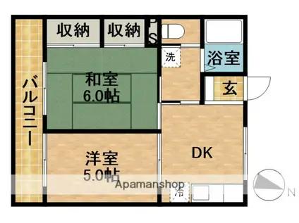 メゾン・ド・ファミーユ(2DK/1階)の間取り写真