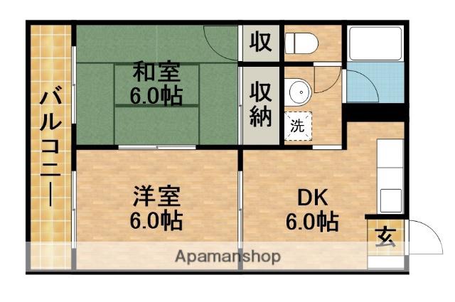 ストークハイム Ⅲ(2DK/2階)の間取り写真