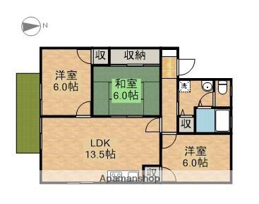 セジュールソシア(3LDK/1階)の間取り写真