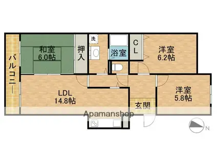 サーラシティ本郷弐番館(3LDK/5階)の間取り写真