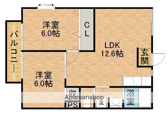 カームスズキ(2LDK/2階)の間取り写真