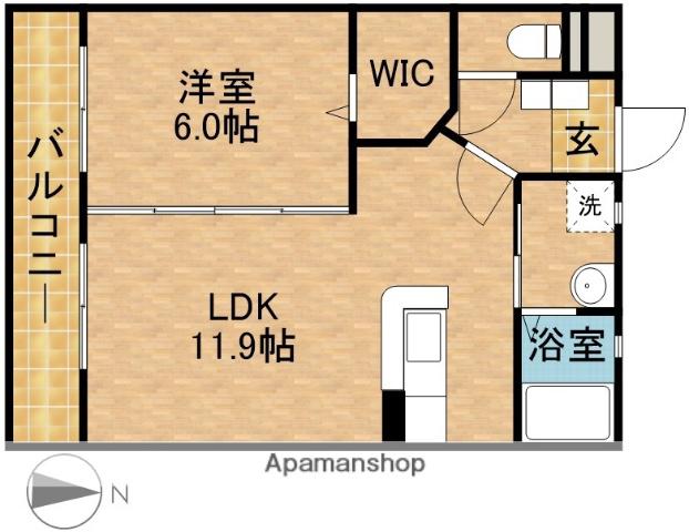マンションさくら通(1LDK/3階)の間取り写真