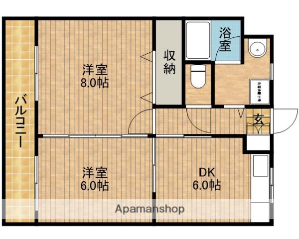 エスペランサⅡ(2DK/4階)の間取り写真
