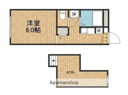 カーサ・フィオーレ(1K/1階)の間取り写真