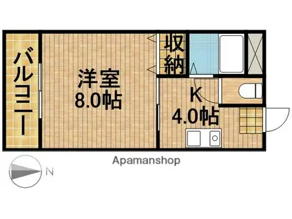 エスポワールⅠ(1K/3階)の間取り写真