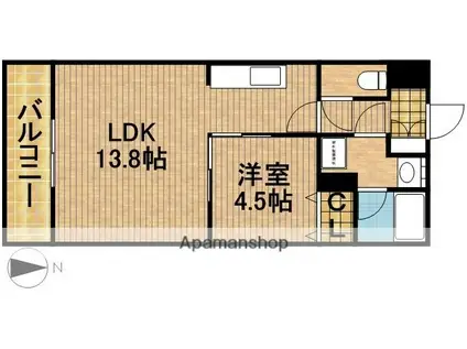 サザンタウンⅡ(1LDK/2階)の間取り写真