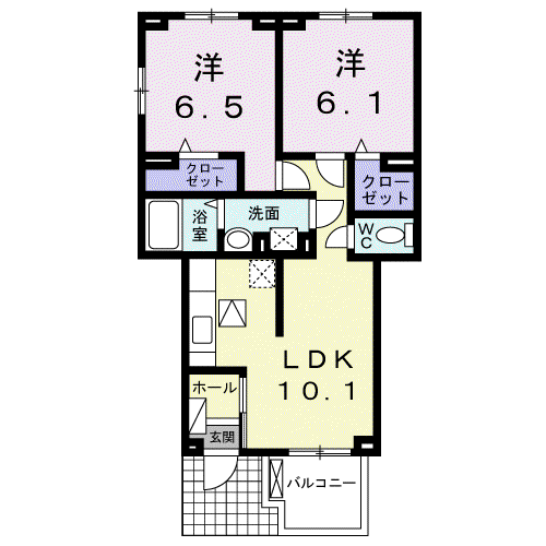 グラン ソレイユ T(2LDK/1階)の間取り写真