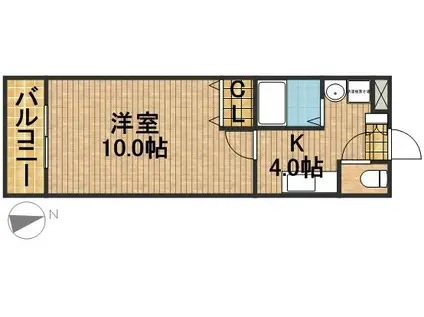 フォレスト有玉台(1K/2階)の間取り写真