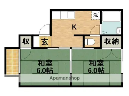 ラムール斉田(2K/1階)の間取り写真