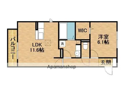 CHARME(1LDK/3階)の間取り写真