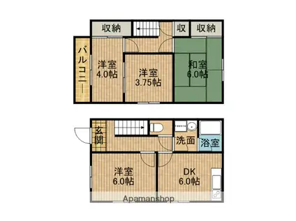 グランドメゾン駿河台(4DK/1階)の間取り写真